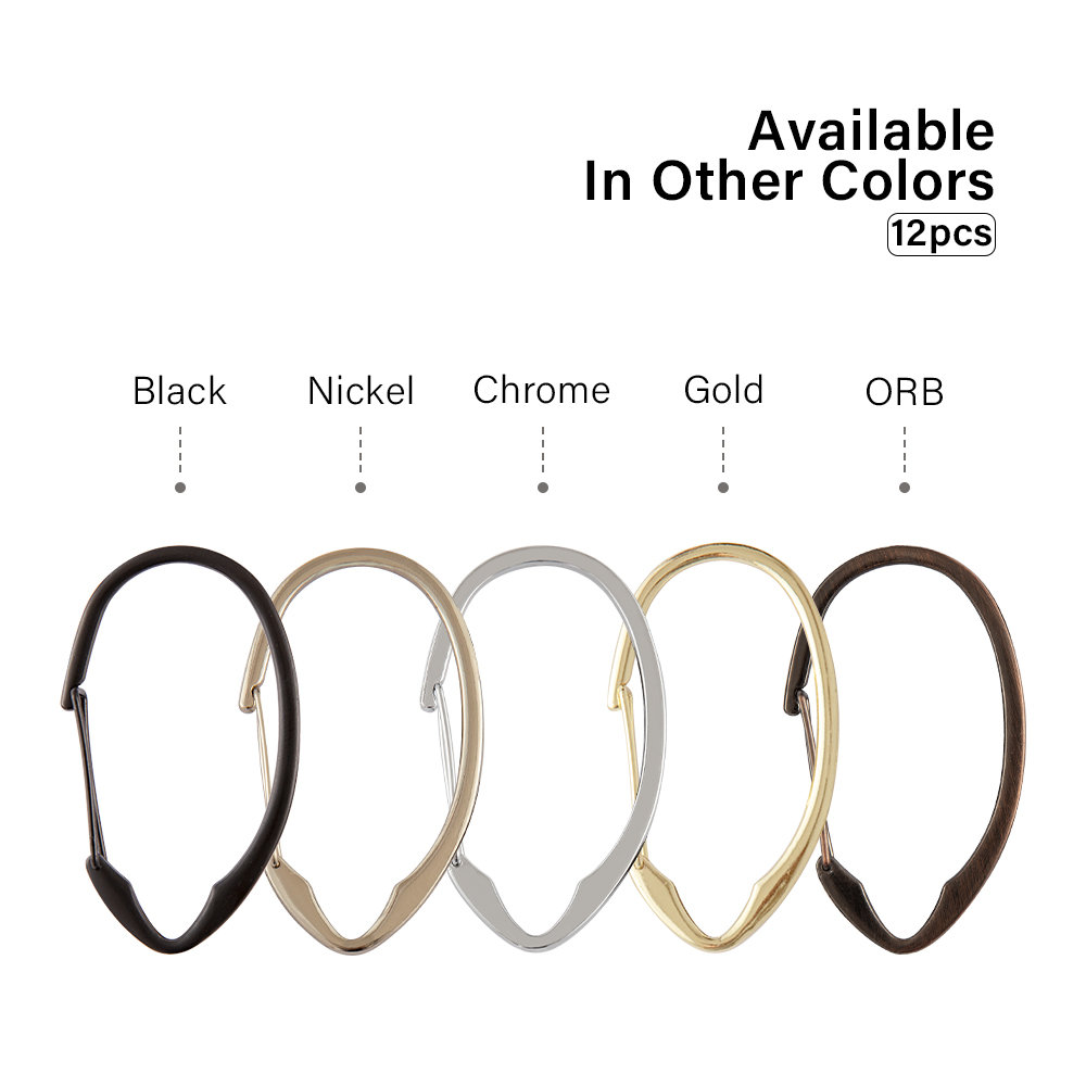 Zinc Shower Curtain Hook (Set of 12)